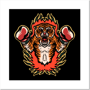 tiger boxing tattoo Posters and Art